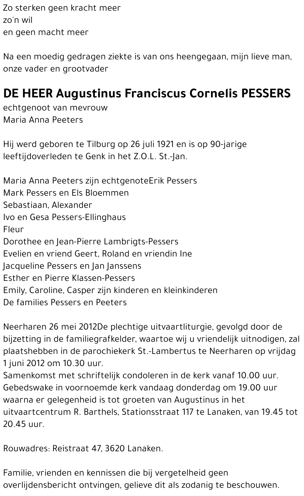 Augustinus Franciscus Cornelis Pessers