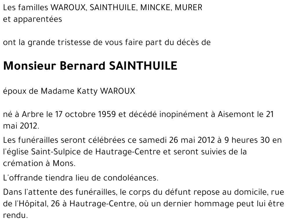 Bernard SAINTHUILE