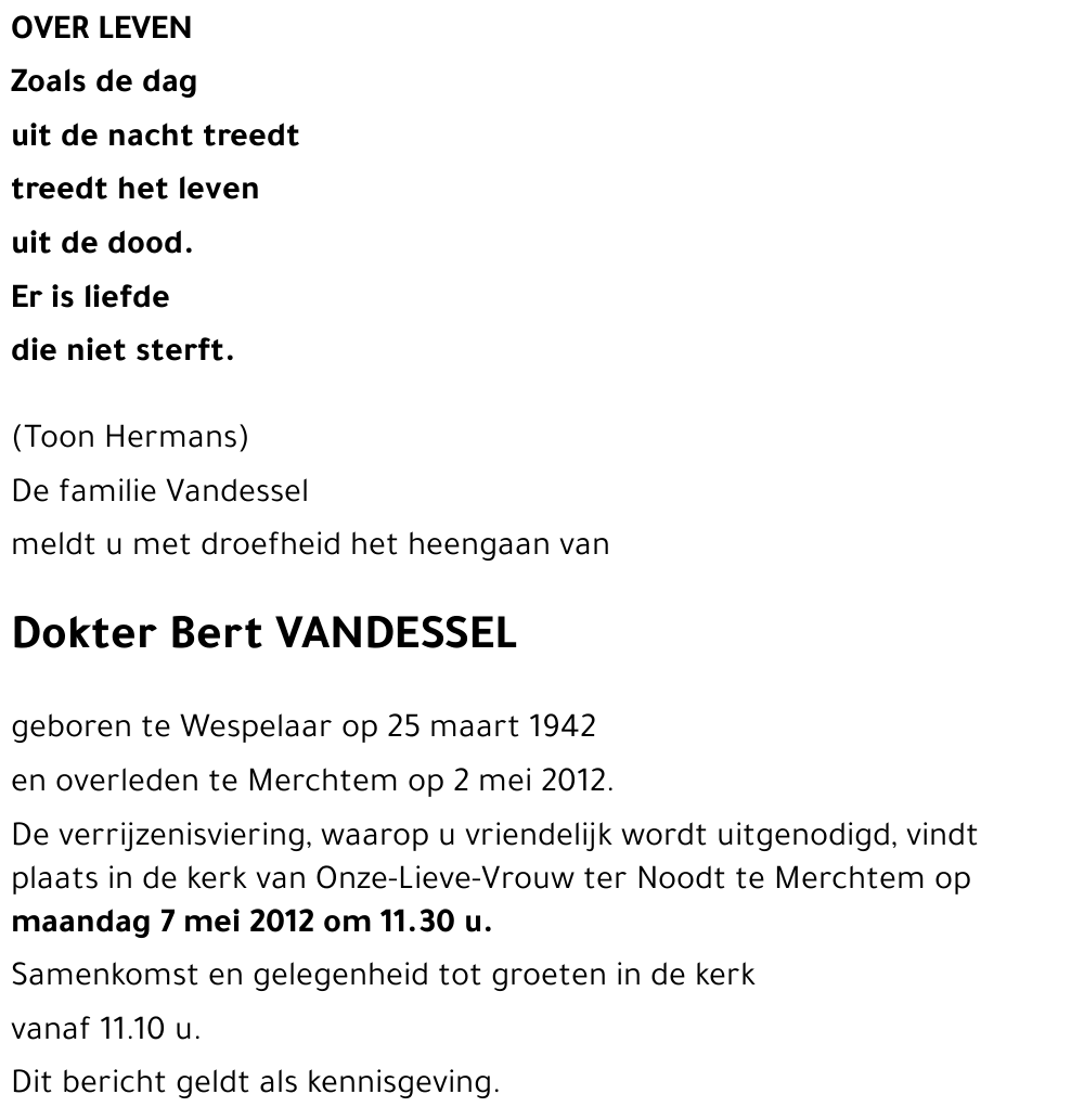Bert VANDESSEL