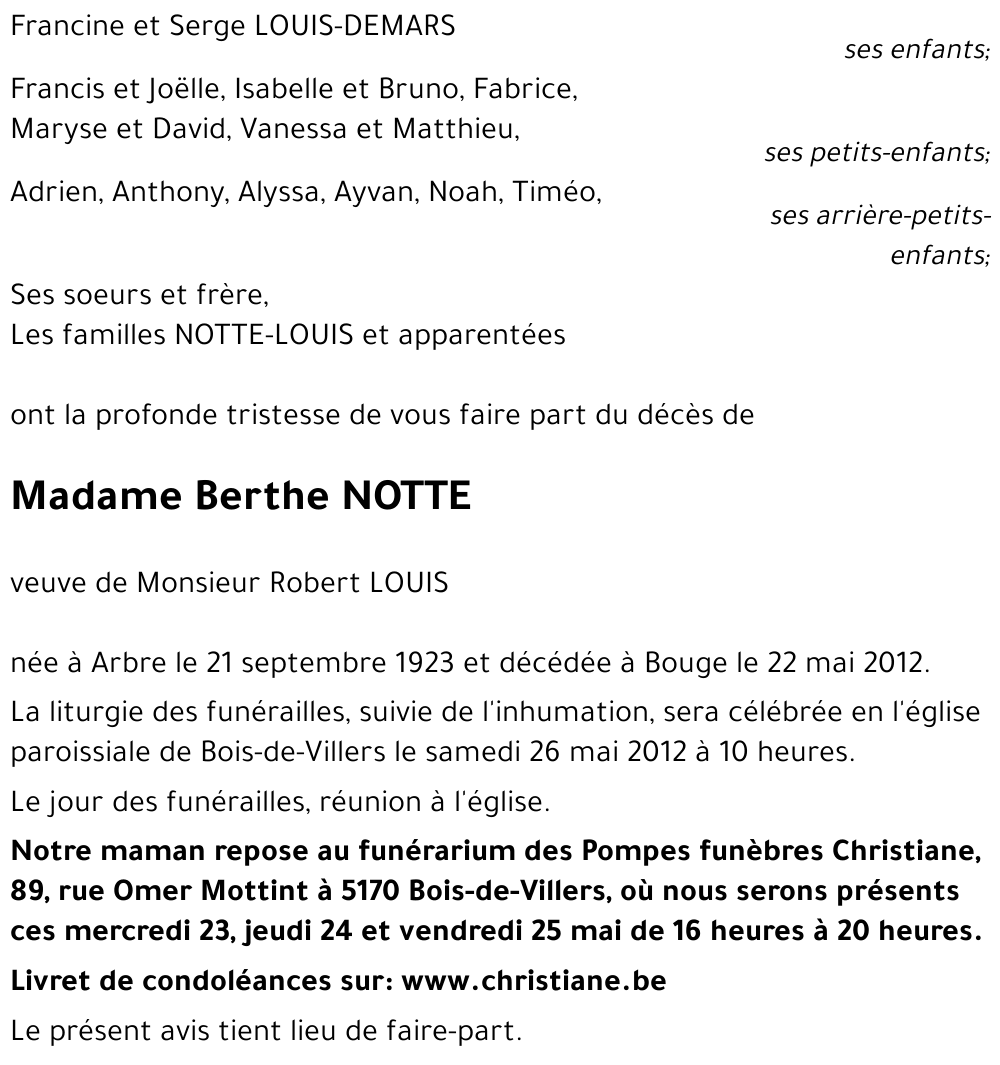 Berthe NOTTE