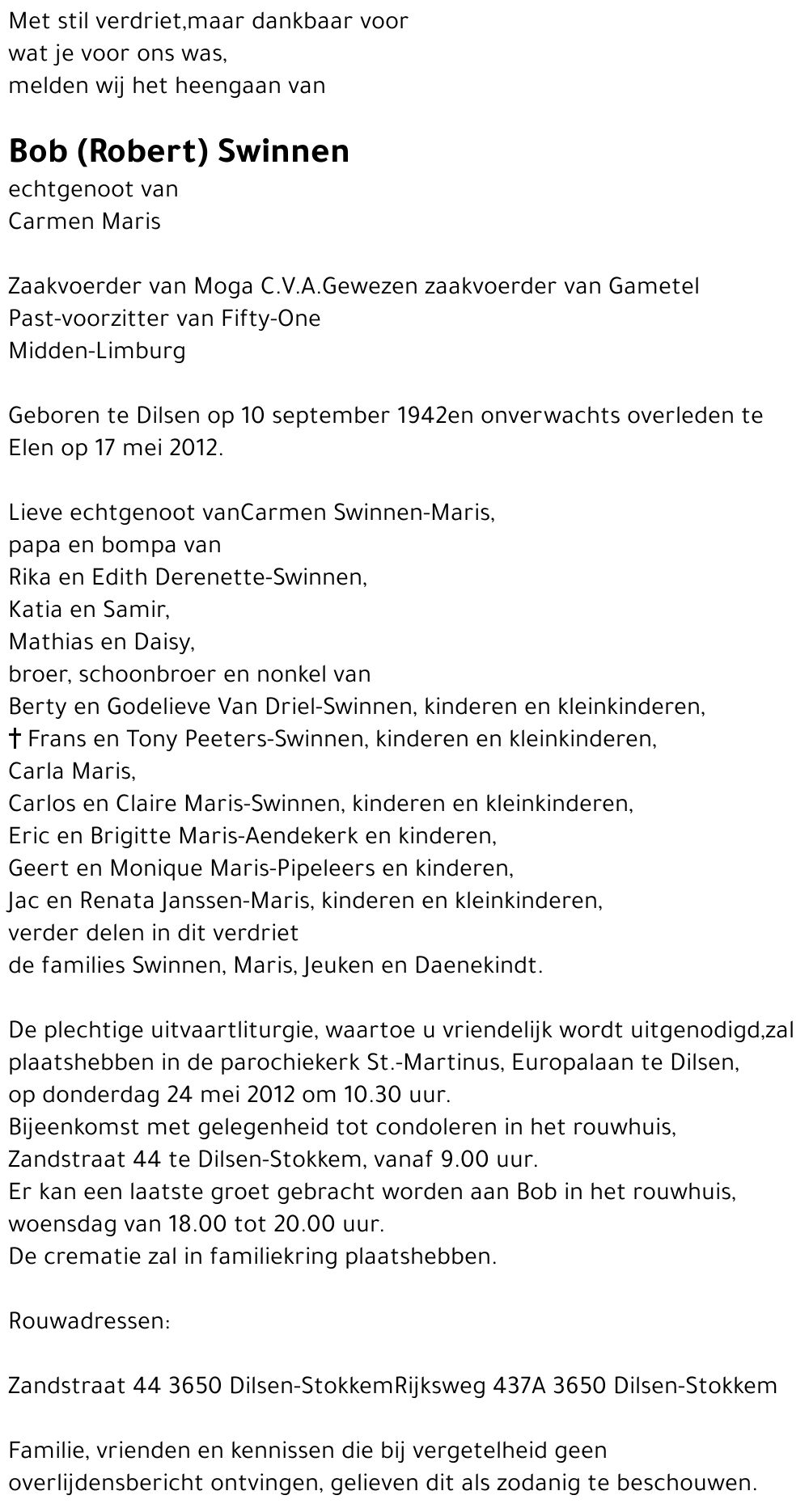 Bob (Robert) Swinnen