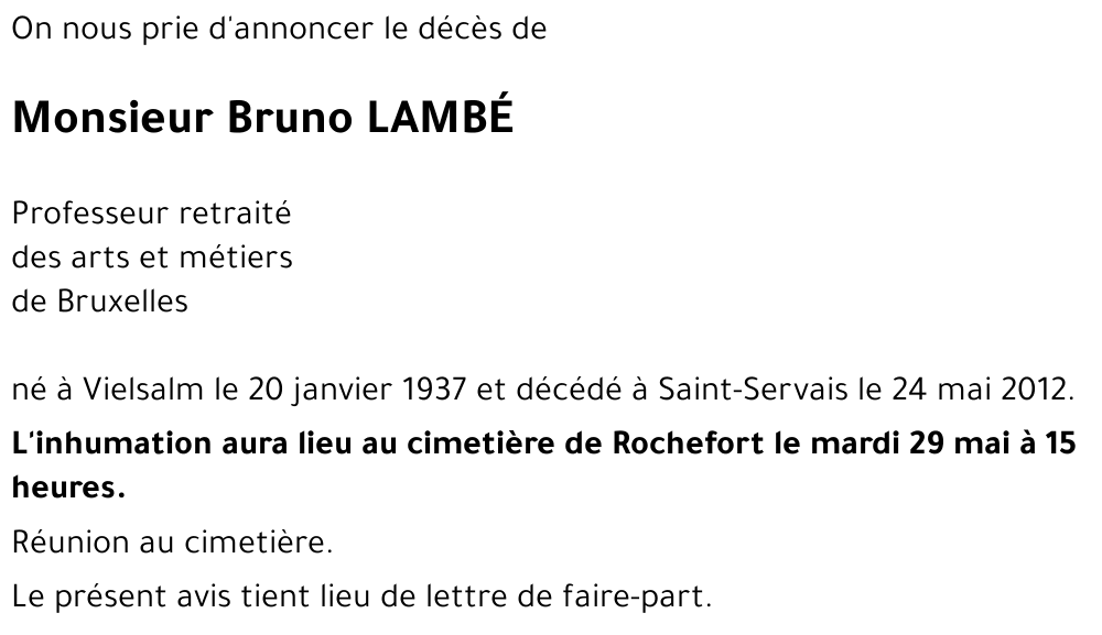 Bruno LAMBÉ