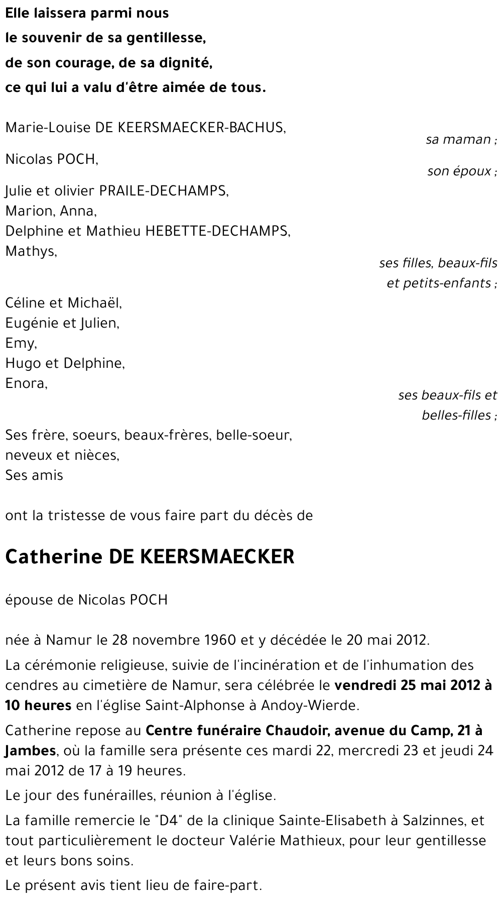 Catherine DE KEERSMAECKER