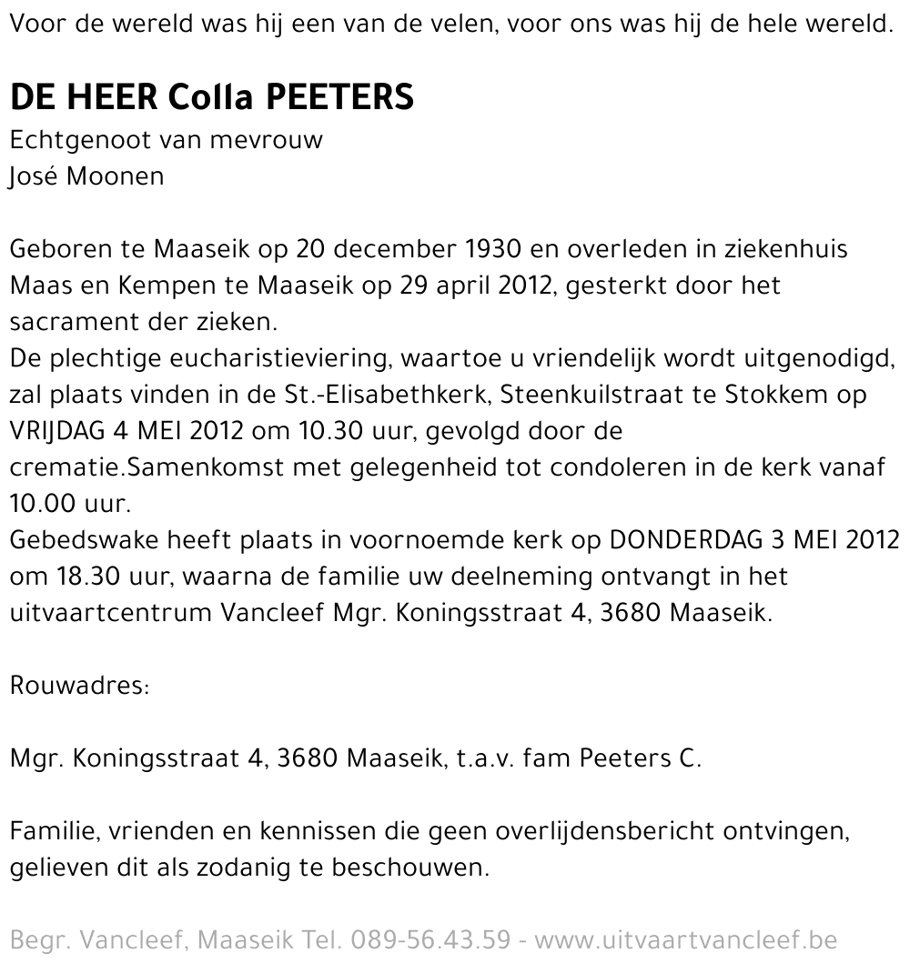 Colla Peeters