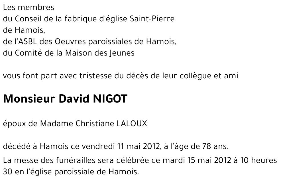 David NIGOT