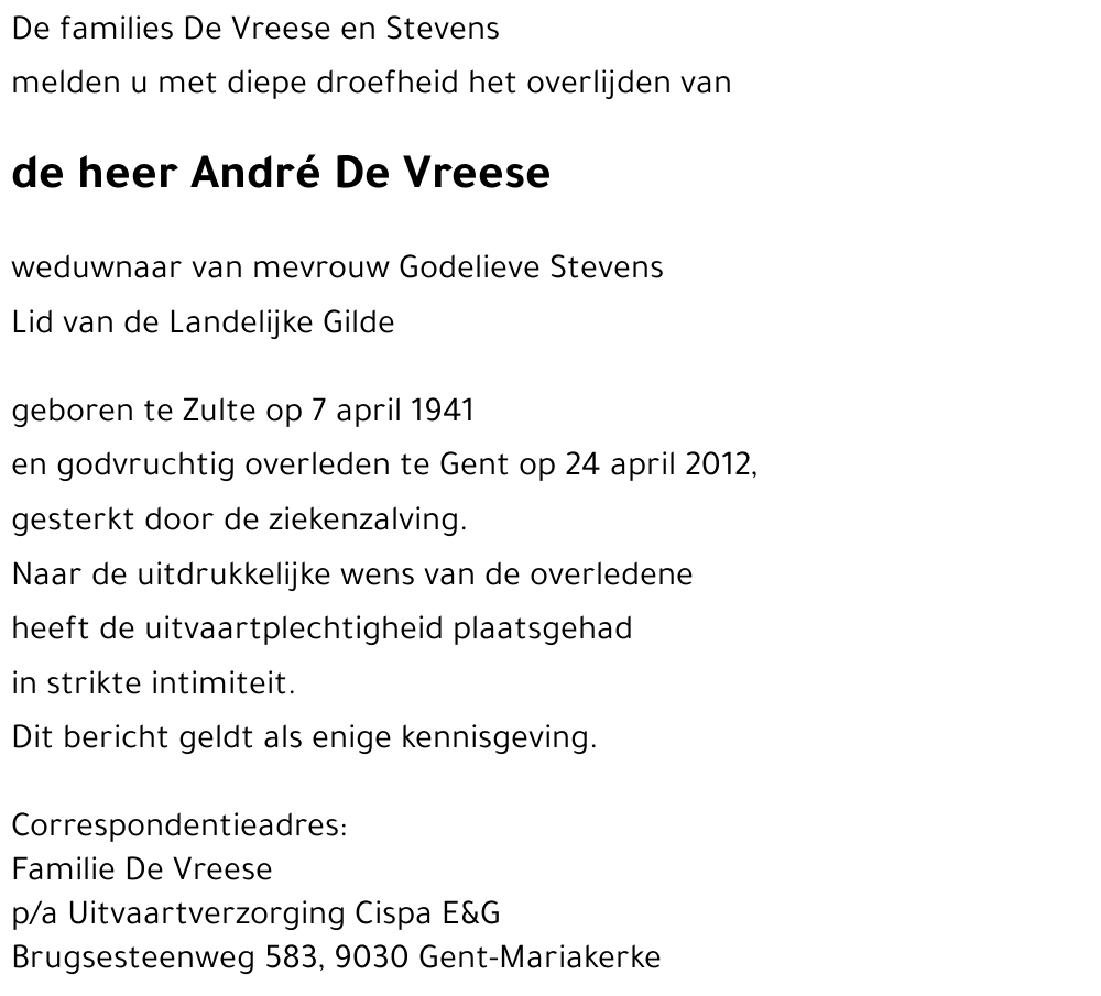 De Vreese André