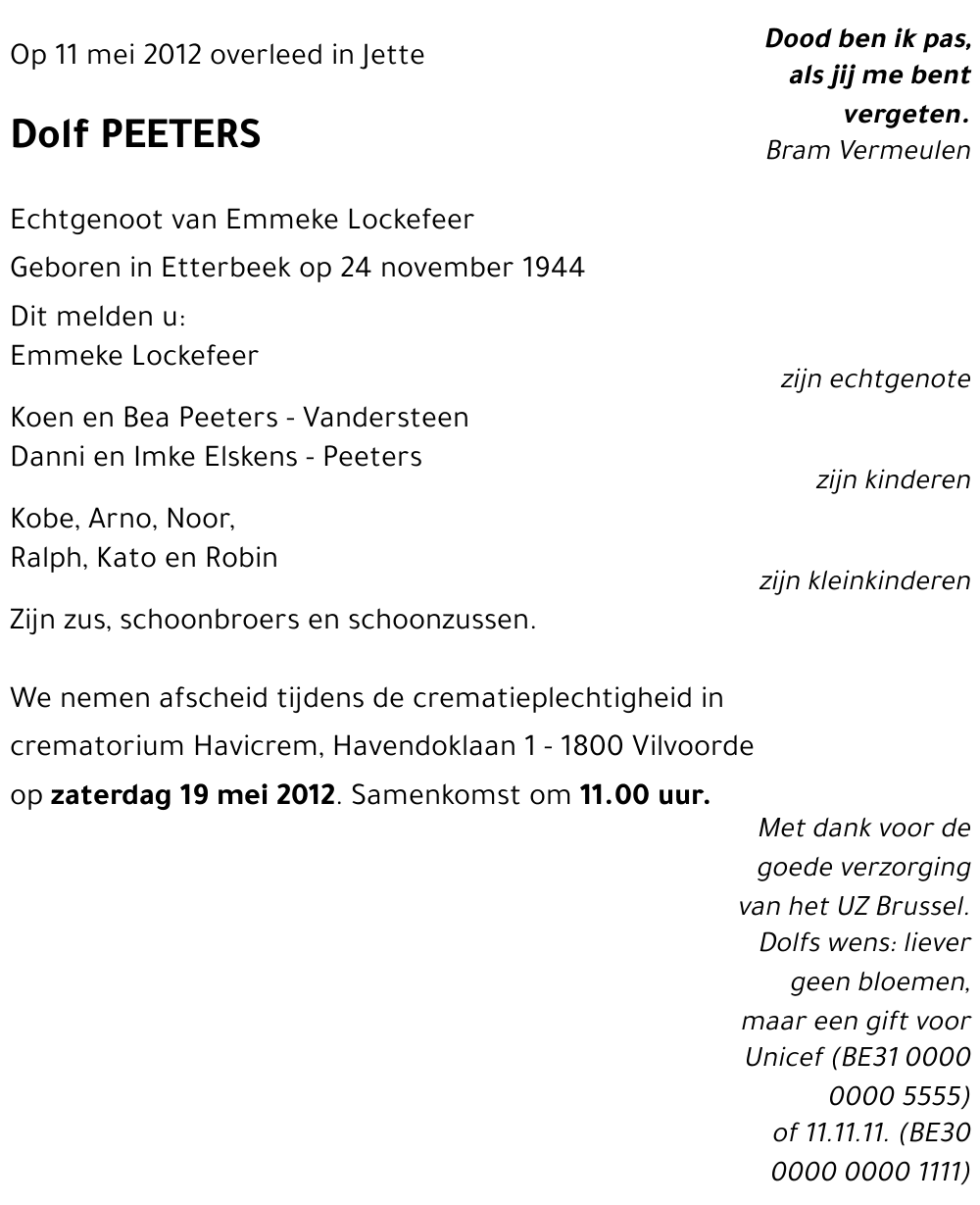 Dolf PEETERS