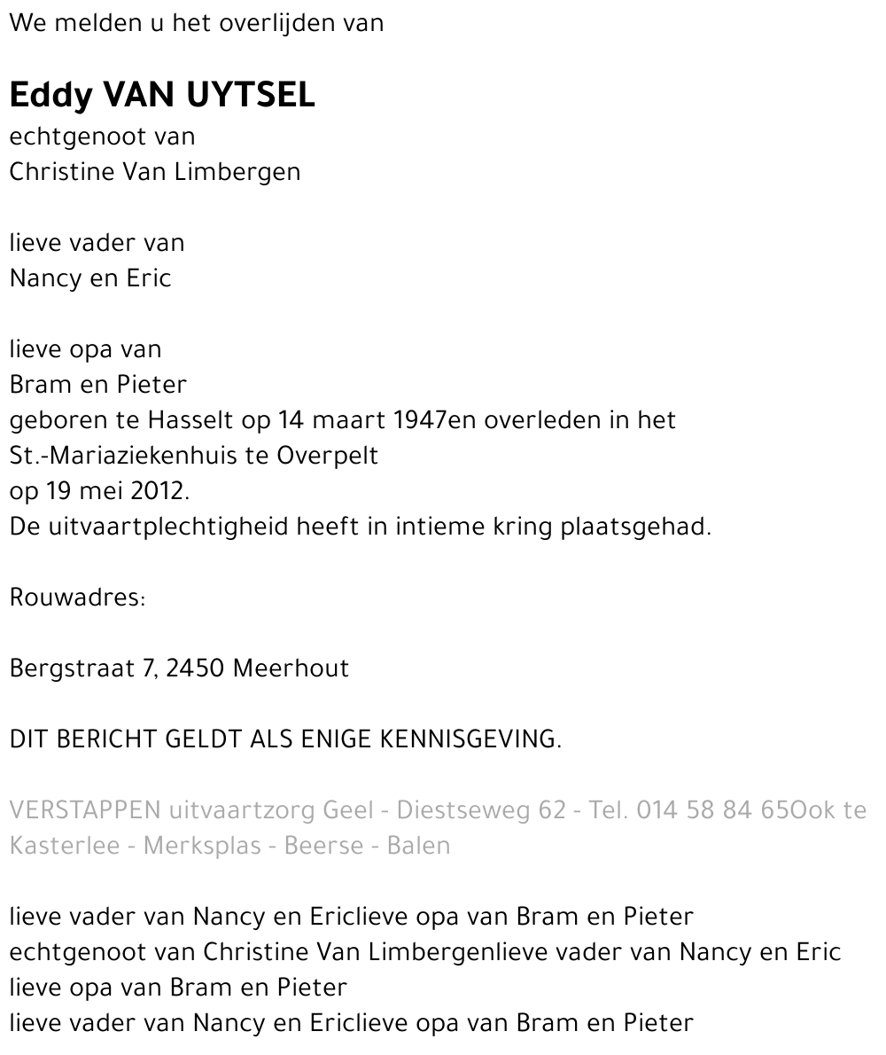 Eddy Van Uytsel