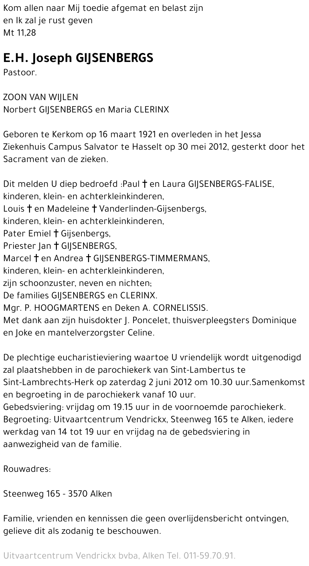 E.H. Joseph Gijsenbergs