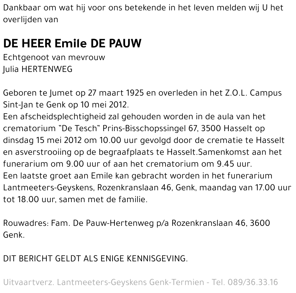 Emile DE PAUW