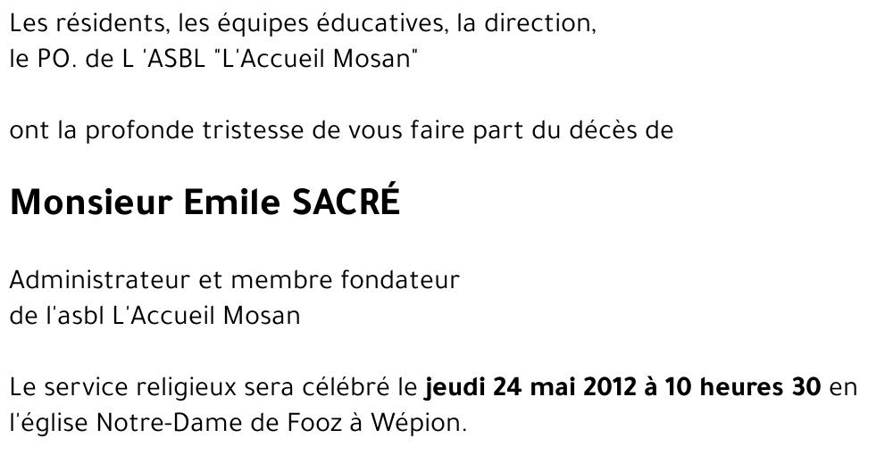 Emile SACRÉ
