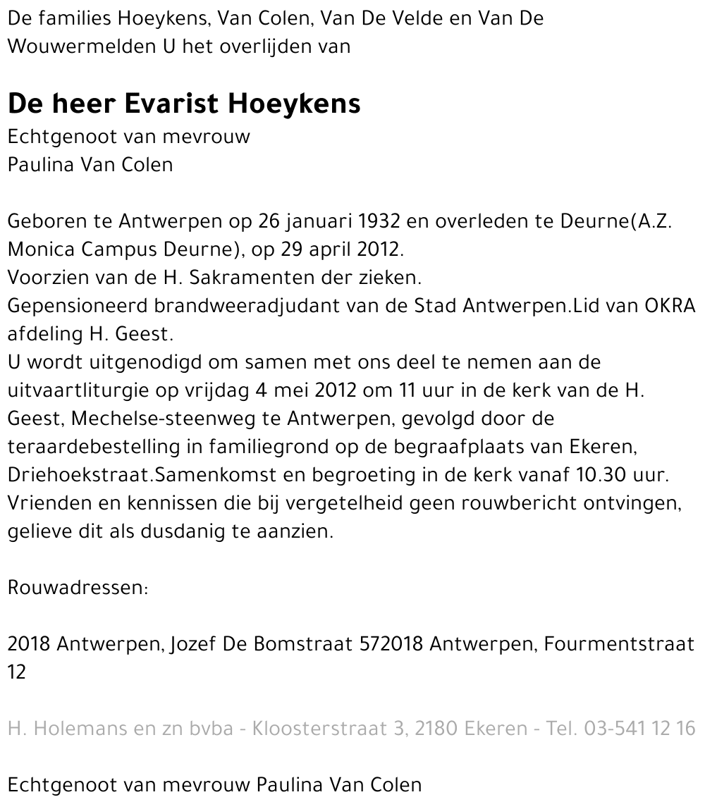 Evarist Hoeykens