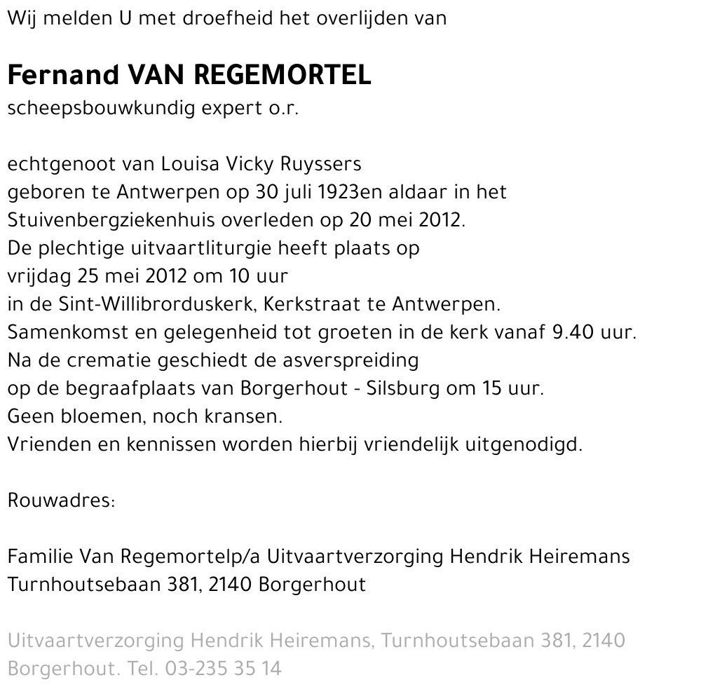 Fernand Van Regemortel