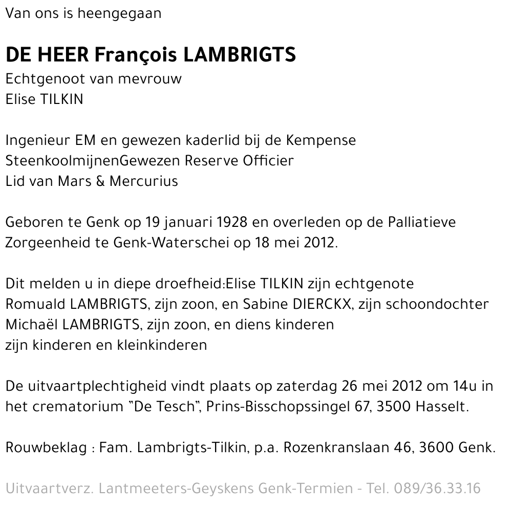 François LAMBRIGTS