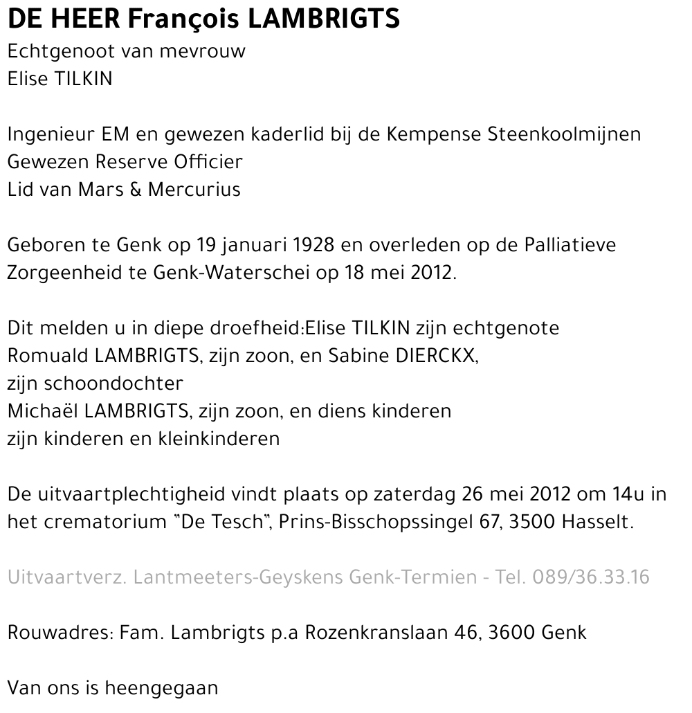 François LAMBRIGTS