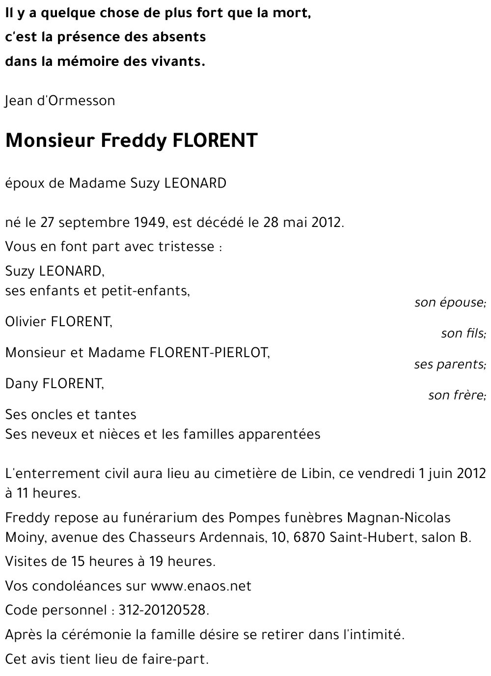 Freddy FLORENT