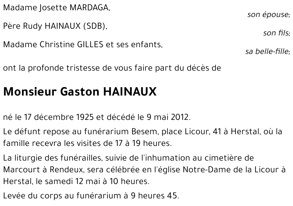 Gaston HAINAUX