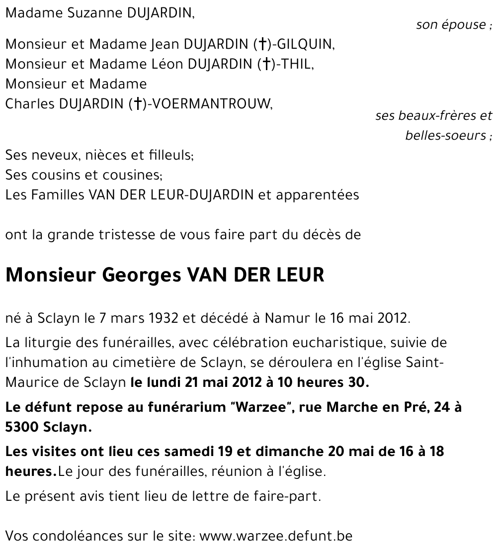 Georges VAN DER LEUR
