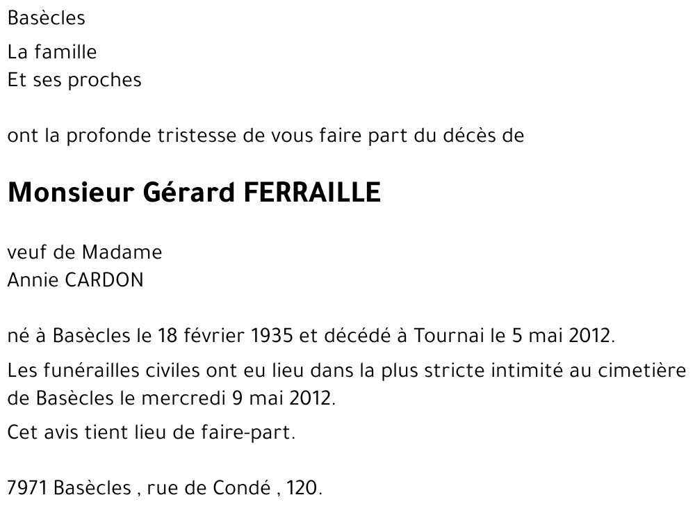 Gérard FERRAILLE