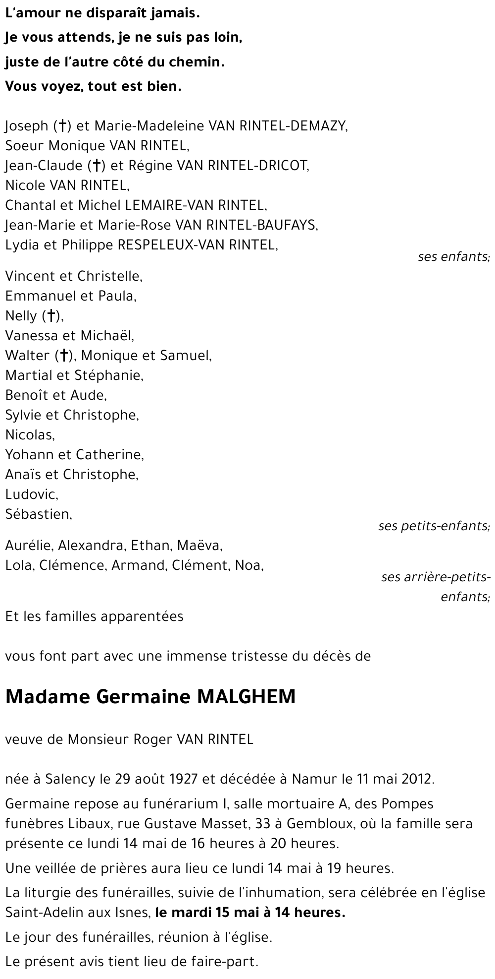 Germaine MALGHEM