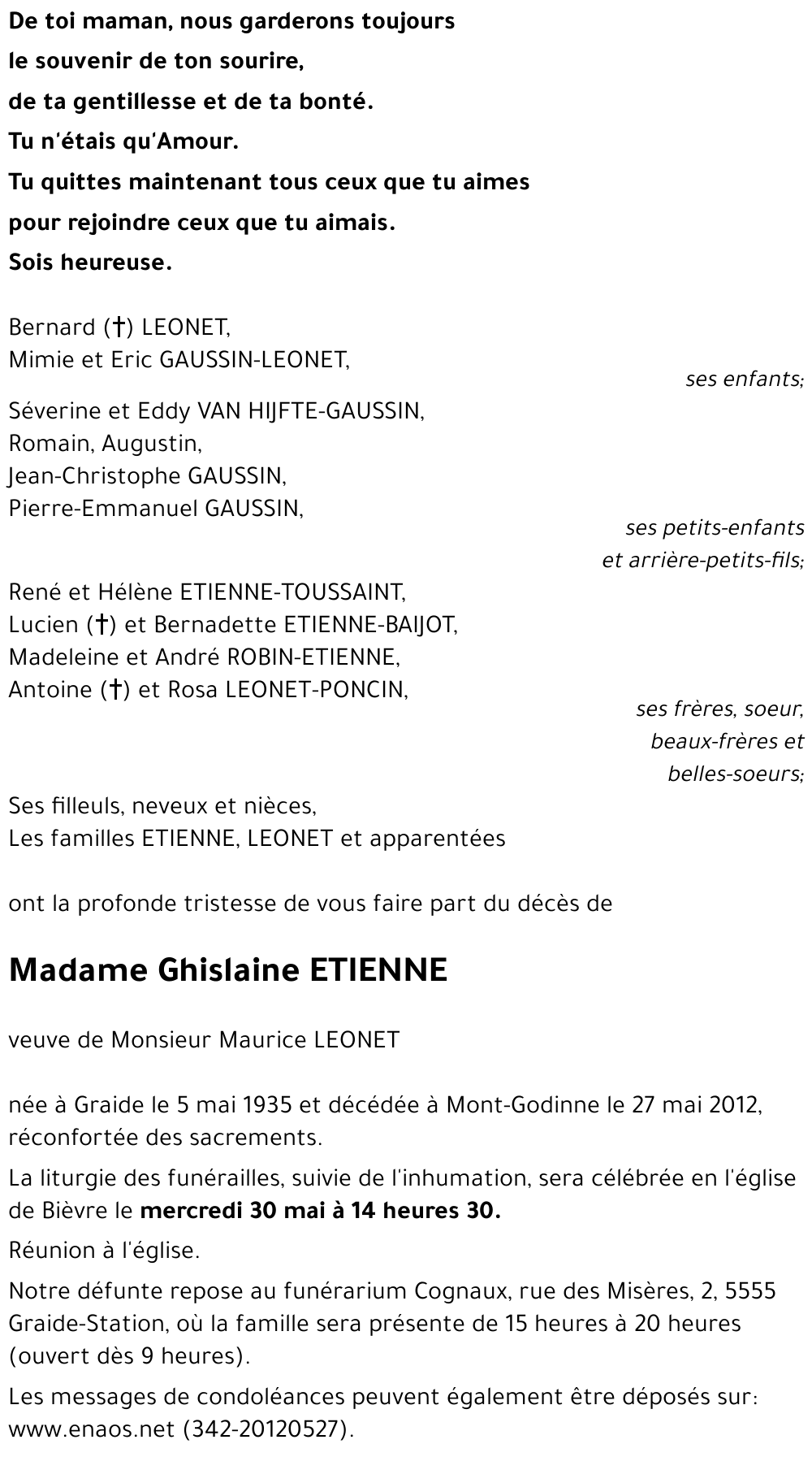 Ghislaine ETIENNE