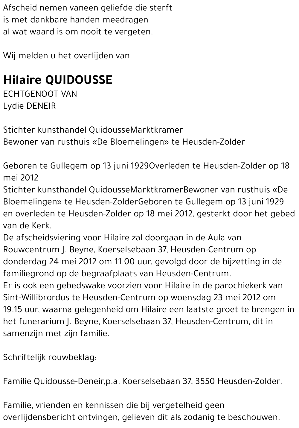 Hilaire Quidousse