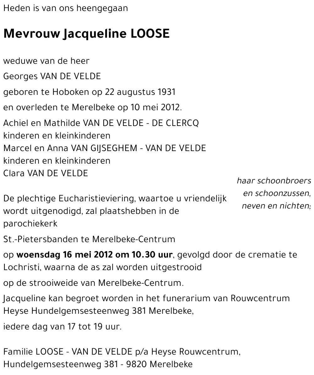 Jacqueline LOOSE