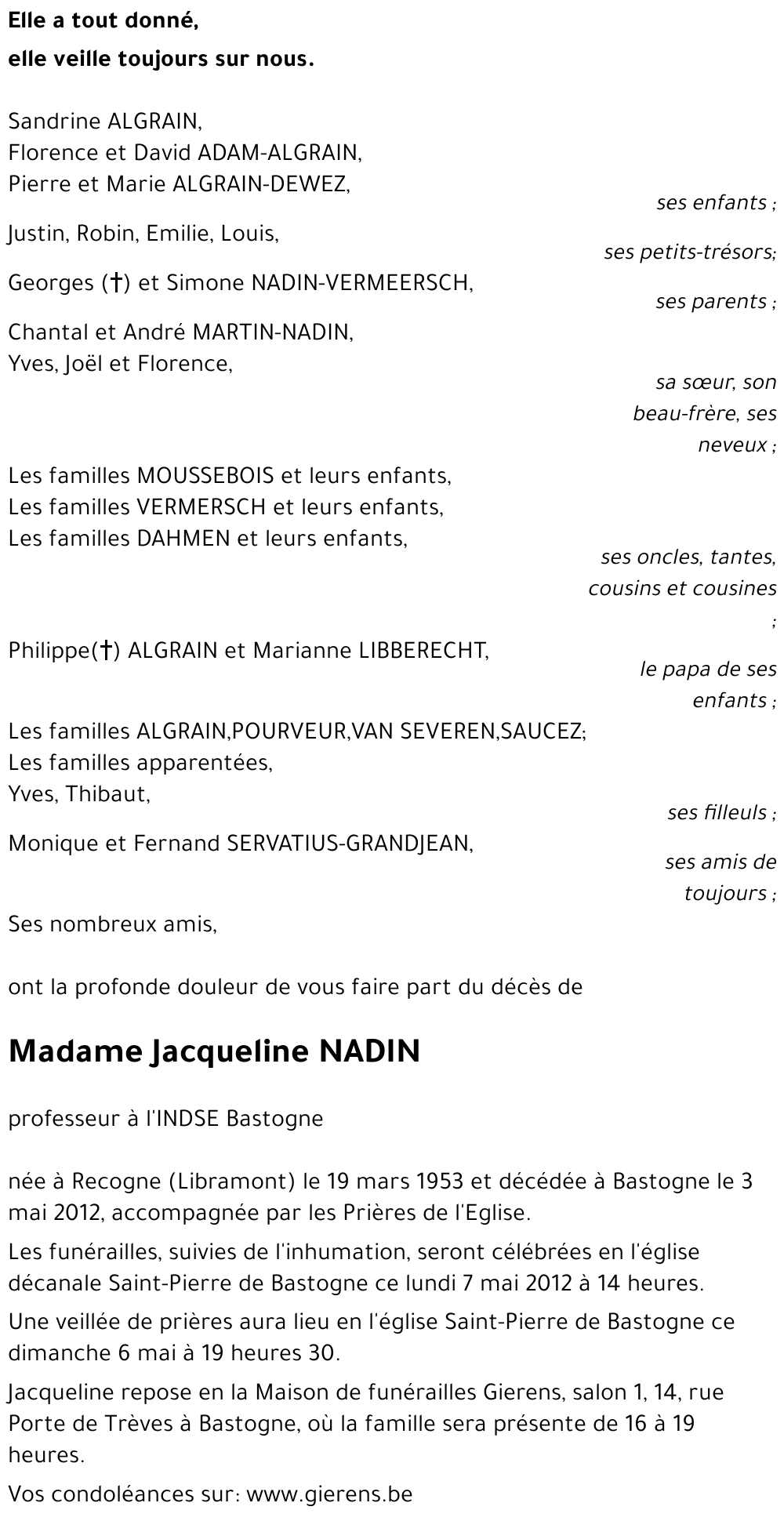 Jacqueline NADIN