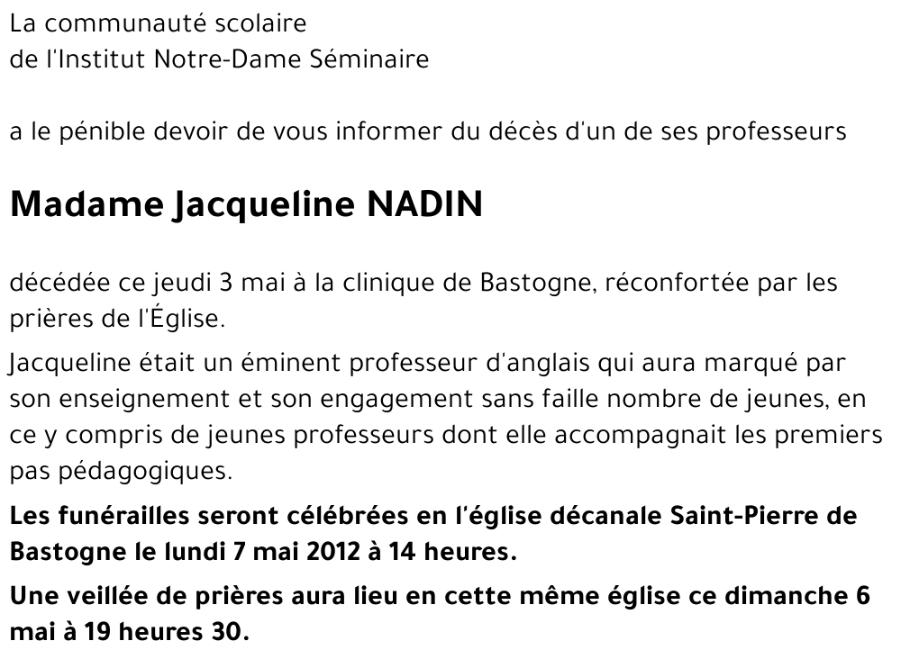 Jacqueline NADIN