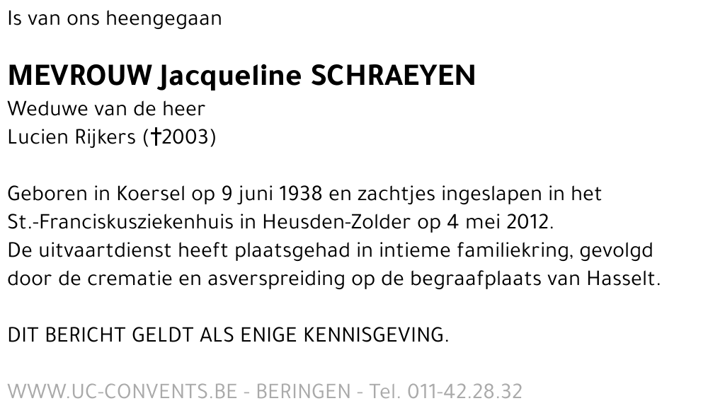 Jacqueline Schraeyen