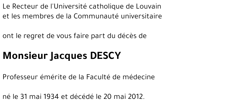 Jacques DESCY
