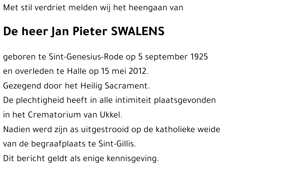 Jan Pieter SWALENS
