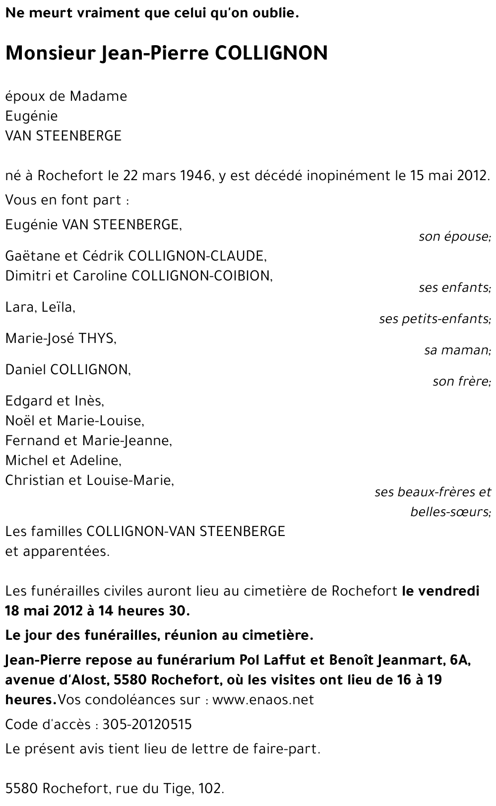 Jean-Pierre COLLIGNON