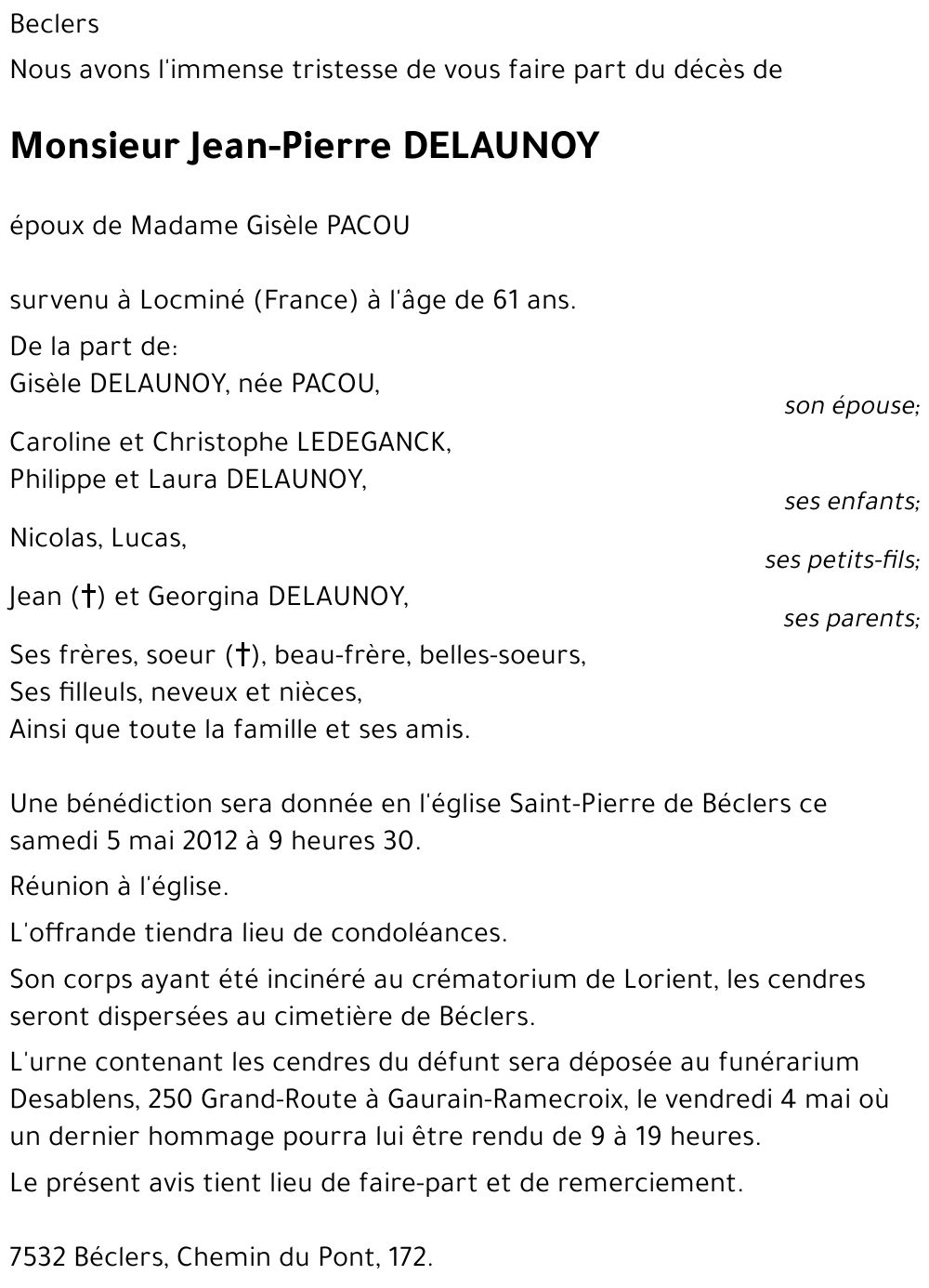 Jean-Pierre DELAUNOY