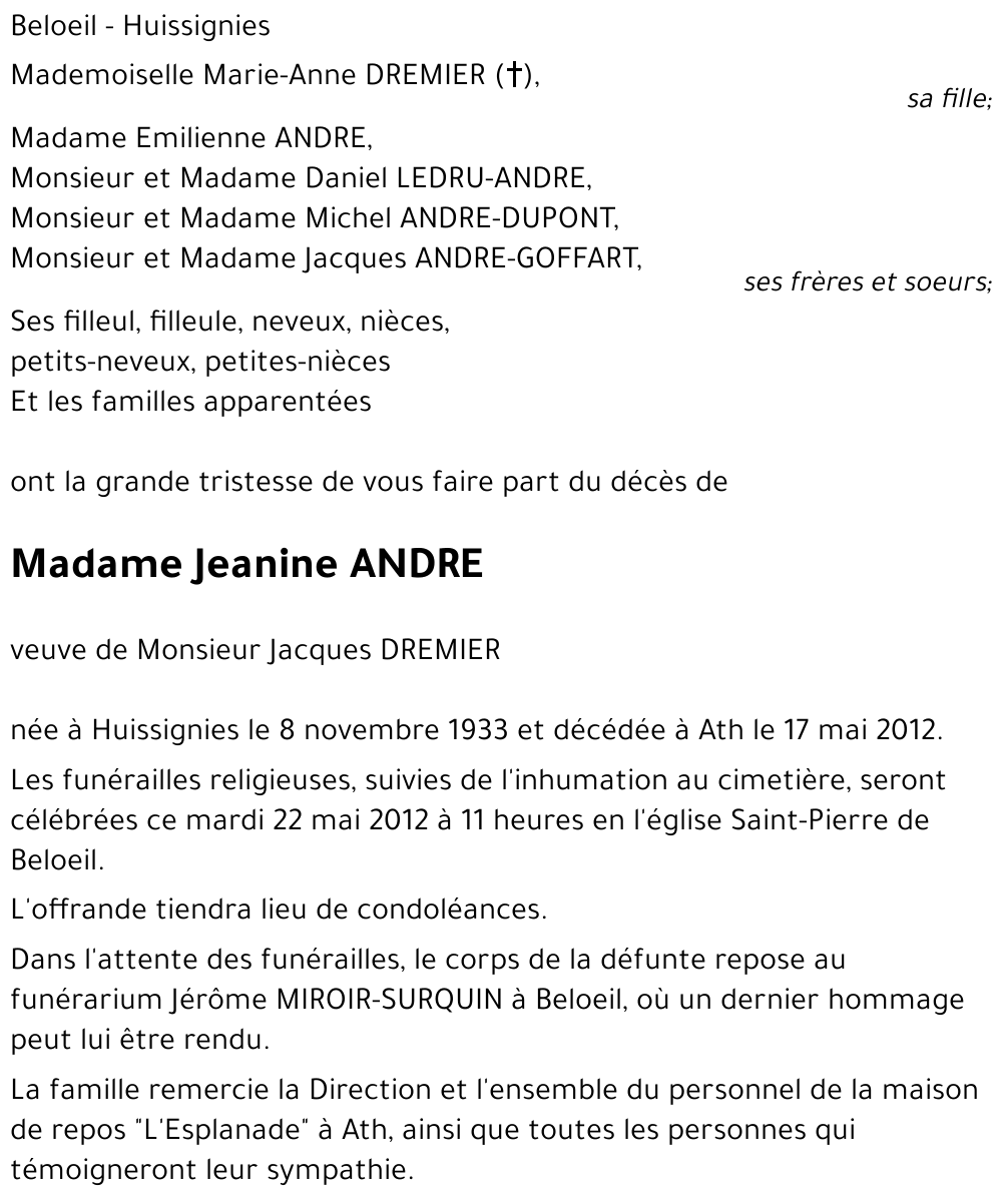 Jeanine ANDRE