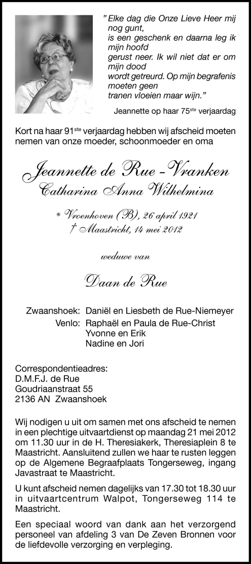 Jeannette de Rue-Vranken