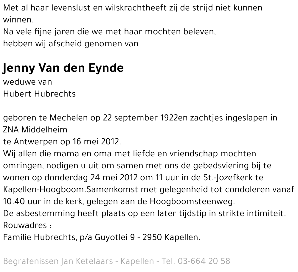 Jenny Van den Eynde