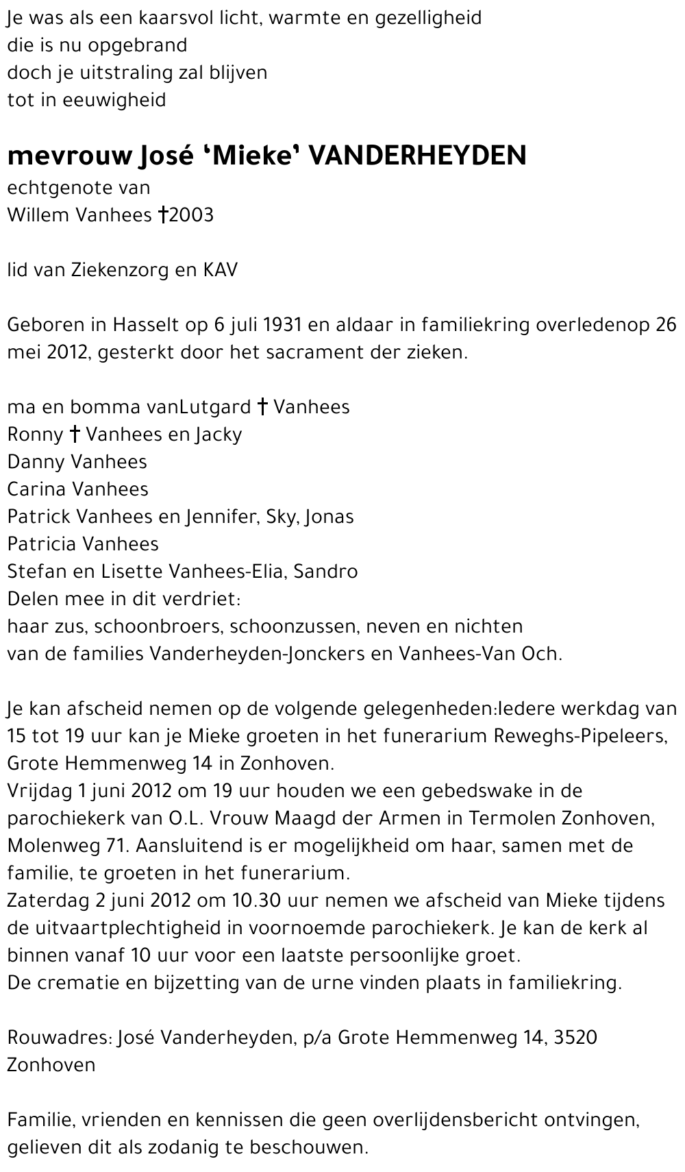 José 'Mieke' Vanderheyden