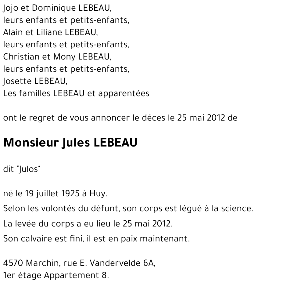 Jules LEBEAU