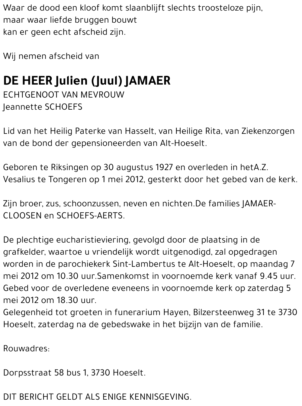 Julien (Juul) Jamaer