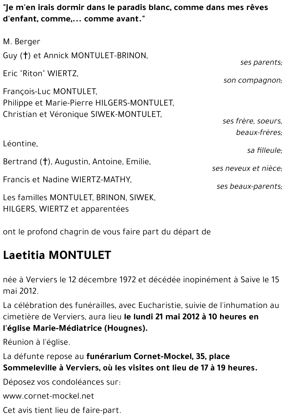 Laetitia MONTULET