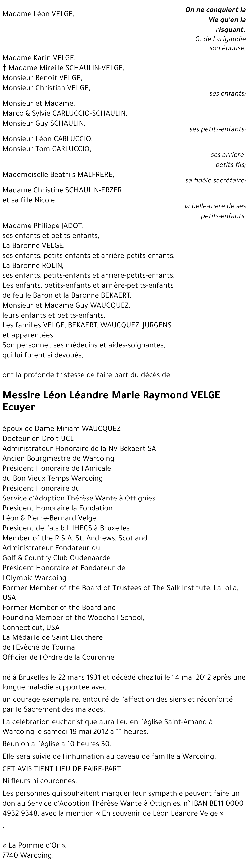 Léon Léandre Marie Raymond Velge