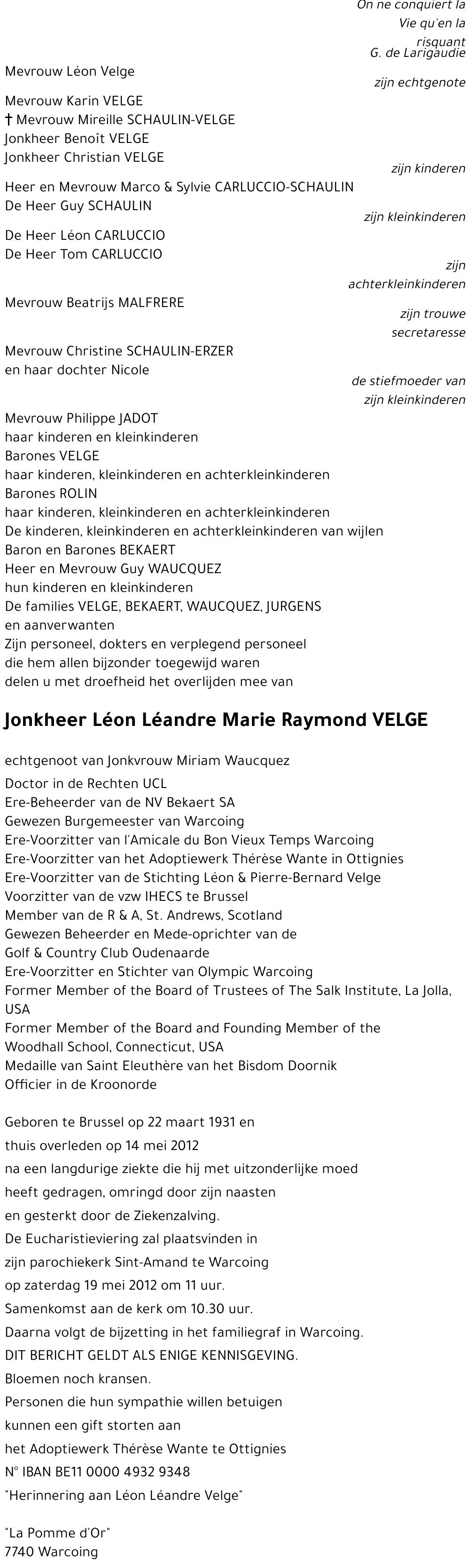 Léon Léandre Marie Raymond Velge