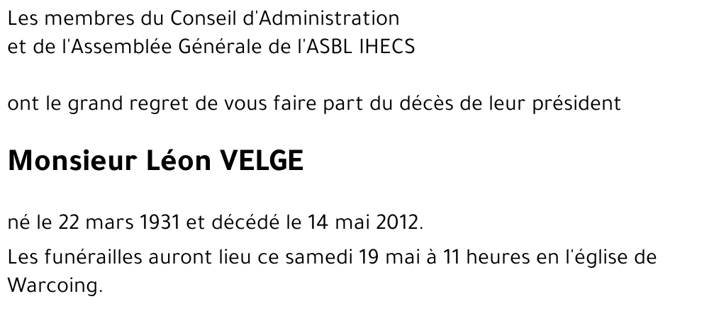 Léon VELGE