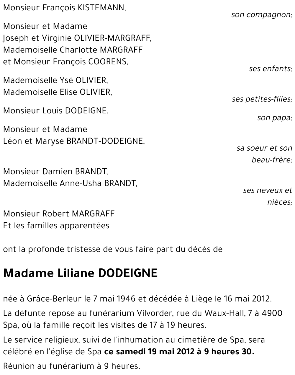 Liliane DODEIGNE