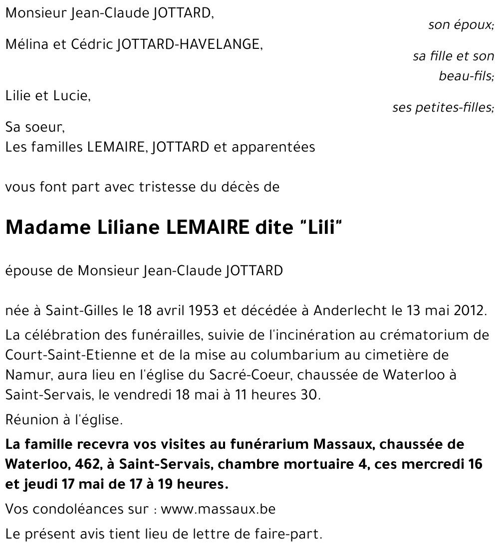 Liliane LEMAIRE