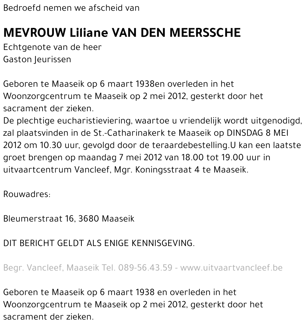 Liliane Van Den Meerssche