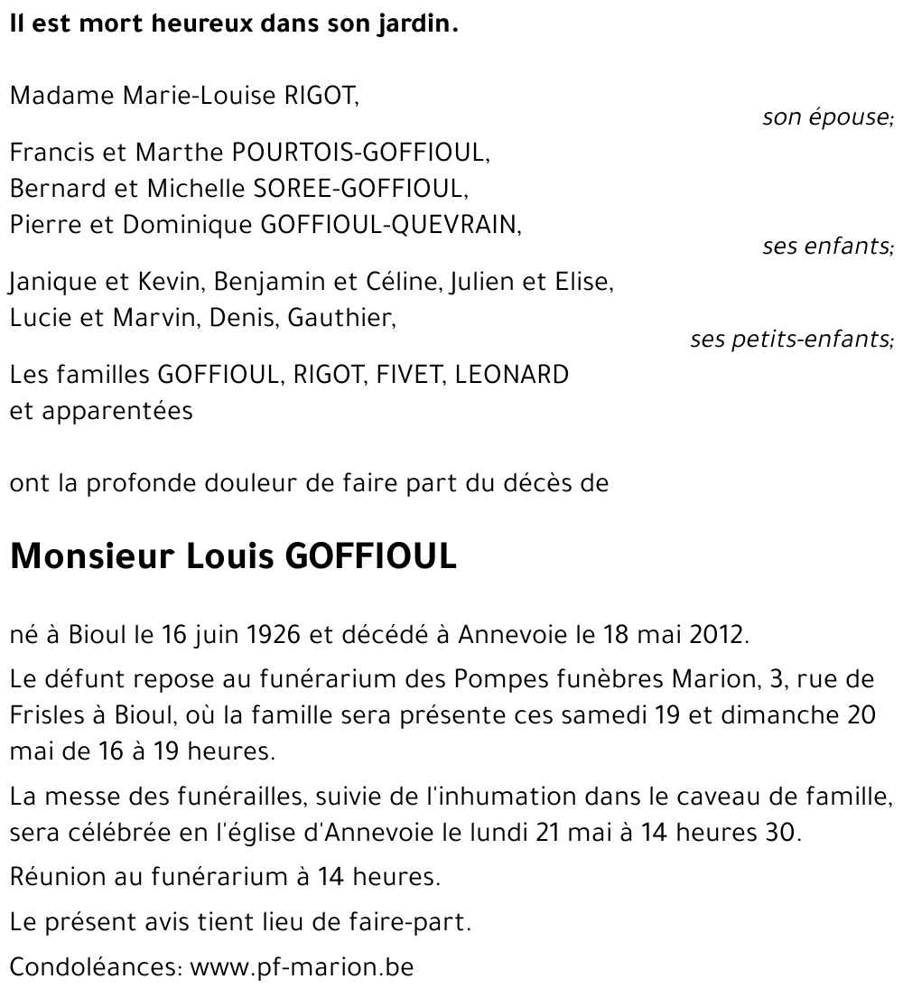 Louis GOFFIOUL