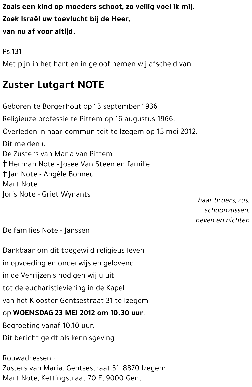 Lutgart NOTE