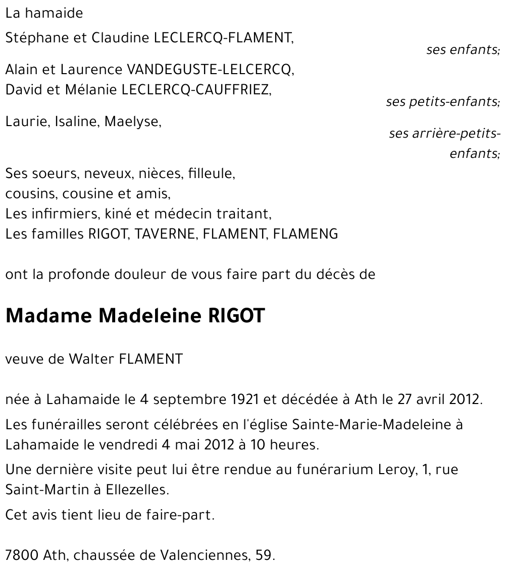 Madeleine RIGOT
